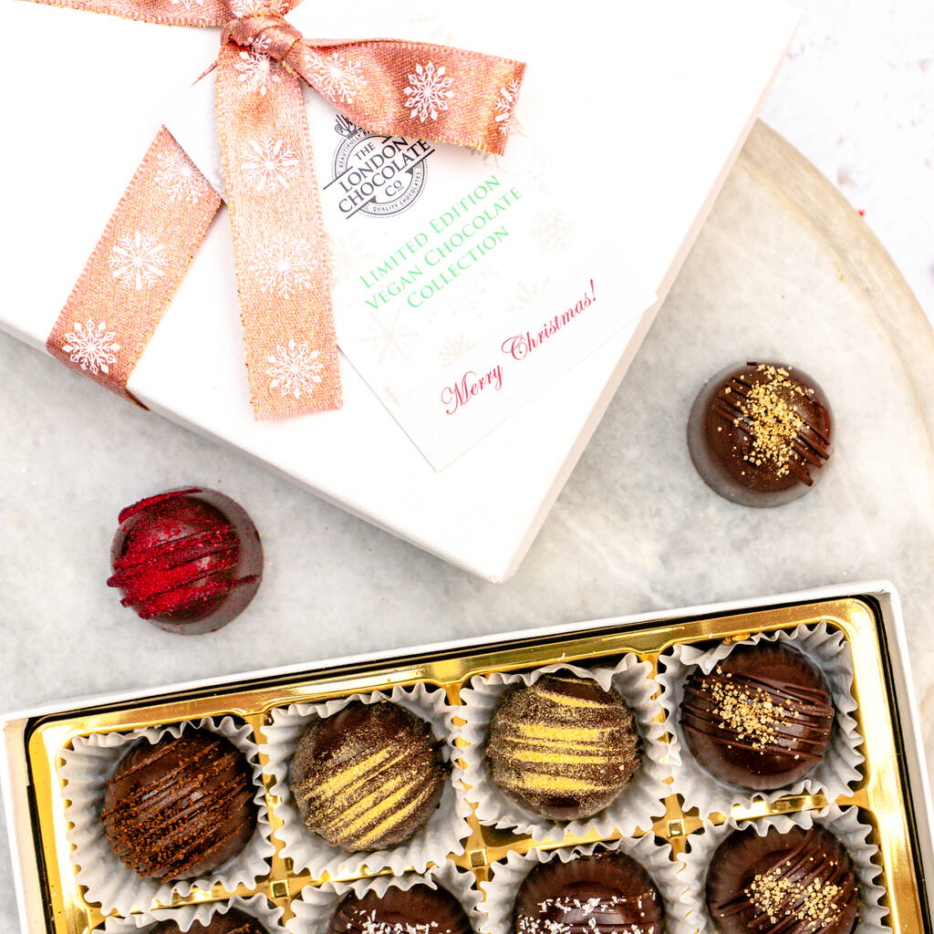 Limited Edition Christmas Vegan Chocolate Gift Box By The London Chocolate Company