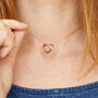 Rose Gold Plated Knot Of Friendship Ring Necklace, thumbnail 3 of 4