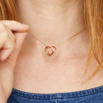 Rose Gold Plated Knot Of Friendship Ring Necklace, 3 of 4