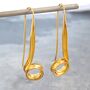 Spiral 18kt Gold Plated Sterling Silver Drop Earrings, thumbnail 1 of 5