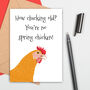 Funny No Spring Chicken Large Size Birthday Card, thumbnail 1 of 2