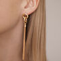 Gold Colour Knot And Tassel Design Long Drop Earrings, thumbnail 2 of 3