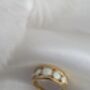 Opal Effect Gold Band Ring – 16k Gold Plated Brass With Shimmering Lab Opals, thumbnail 7 of 8