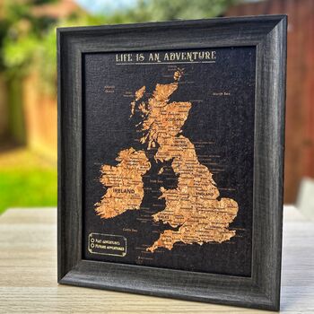 Pinnable Places I've Been Visited UK Cork Map Gift, 4 of 7