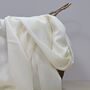 Plain Lightweight Tassel Scarf In Cream, thumbnail 2 of 3