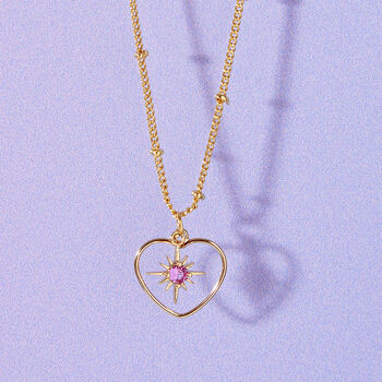 Nova Birthstone Heart Necklace, 4 of 9