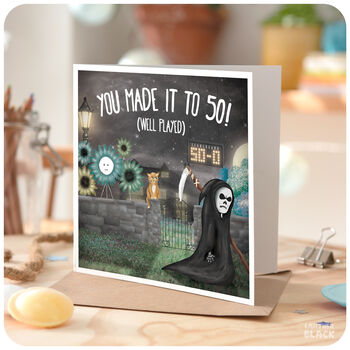 Funny 50th Birthday Greeting Card Husband Wife Friend Sister Brother Dad 50 Dark Sarcastic Cheeky Humour, 5 of 6