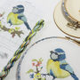 Blue Tit And Blossom Cross Stitch Wall Hanging Kit, thumbnail 3 of 12