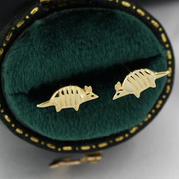 Sterling Silver Armadillo Stud Earrings, 2 of 12