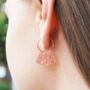 Rose Gold Plated Sterling Silver Textured Hoop Earrings, thumbnail 2 of 6