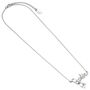 Barbie Sterling Silver Necklace With Name Logo And Silhouette Charm, thumbnail 3 of 4