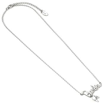 Barbie Sterling Silver Necklace With Name Logo And Silhouette Charm, 3 of 4