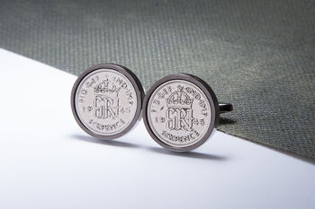 1935 90th Birthday Sixpence Coin Cufflinks, 4 of 4