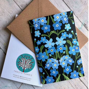 Forget Me Not Illustrated Greeting Card, 2 of 3