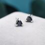 Trillion Cut Mystic Black Cz Stud Earrings, thumbnail 1 of 12