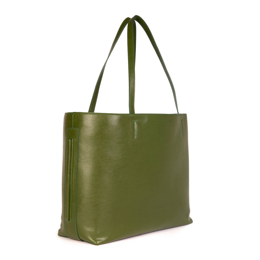 Vegan Cactus 'Leather' Tote Bag: Green By LUXTRA | notonthehighstreet.com