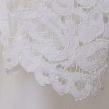Long Sleeve White Lace Tulle Flower Girl Dress, 8 of 11