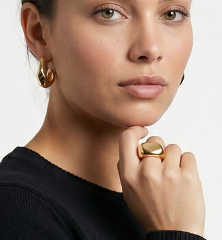 Nami 18 K Gold Plated Hammered Earrings, 2 of 5