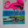 'The Flamingoes' Neon Stencil Screenprint, thumbnail 7 of 9