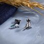 Sterling Silver Tiny Magpie Bird Stud Earrings, thumbnail 6 of 12