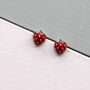 Love You Berry Much Sterling Silver Strawberry Earrings, thumbnail 3 of 4