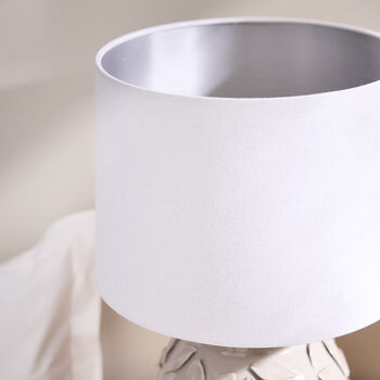 Grey Ceramic Floral Table Lamp, 4 of 4