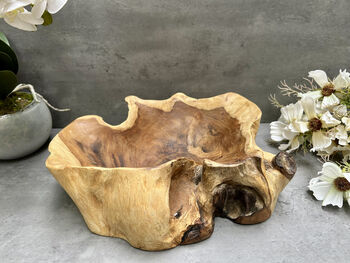 30cm Handmade Wooden Root Bowl – Balinese Gamal Wood, 11 of 12