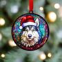 Husky In Santa Hat Suncatcher Decoration, thumbnail 3 of 6