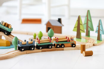 Personalised Wooden Wild Pines Train Set, 7 of 12