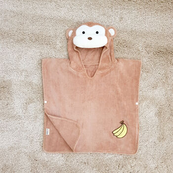 Personalised Cheeky Monkey Children Poncho Towel, 6 of 10
