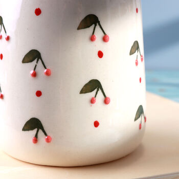G Decor Handmade And Hand Painted Bee And Cherry Mug, 5 of 5