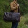 Genuine Leather Duffel Travel Bag, thumbnail 5 of 7