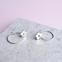 Sterling Silver Poppy Flower Hoop Earrings, thumbnail 2 of 7