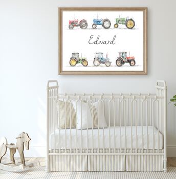 Personalised Children's Tractor Name Print, 3 of 3