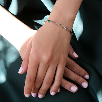Colourful Multi Gemstone Sterling Silver Bracelet, 2 of 5