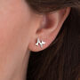Heartbeat Stud Earrings, Sterling Silver Or Gold Plated, thumbnail 1 of 7