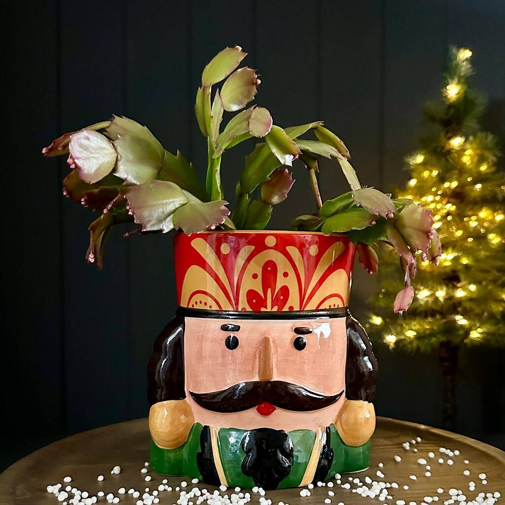 Large Nutcracker Planter With Red Hat By Nest Gifts