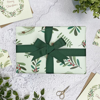 Christmas Wrapping Paper Christmas Foliage Design, 2 of 11