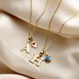 9ct Gold Talisman And Letter Charm Necklace, thumbnail 1 of 9
