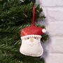 Jolly Santa Handmade Christmas Decoration Traditional, thumbnail 1 of 2
