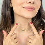 Graduated Round Peridot Stones Gold Plated Necklace, thumbnail 3 of 4