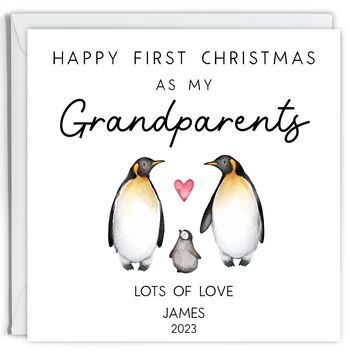 Personalised First Christmas As My Grandparents Card, 3 of 3