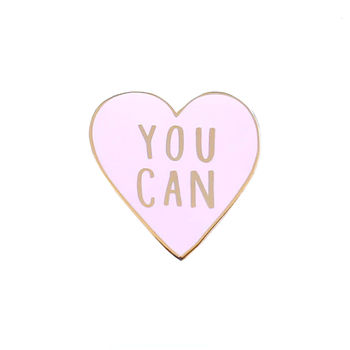 You Can Heart Enamel Pin Badge, 3 of 4