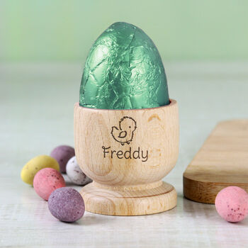 Personalised Name Chick Wooden Egg Cup, 5 of 6