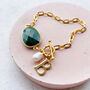 Malachite And Pearl Initial Bracelet, thumbnail 3 of 8