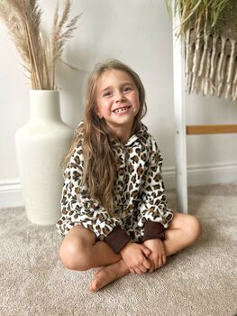 Leopard Snuggle Hoodie Wearable Blnaket Kids And Adults, 2 of 4