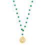 Heart Chakra Green Onyx Necklace Gold Plated, thumbnail 2 of 5