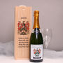 Personalised Champagne With Family Crest Label, thumbnail 1 of 2