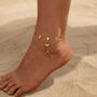 18k Gold Celestial Moon And Star Gold Anklet, thumbnail 2 of 3