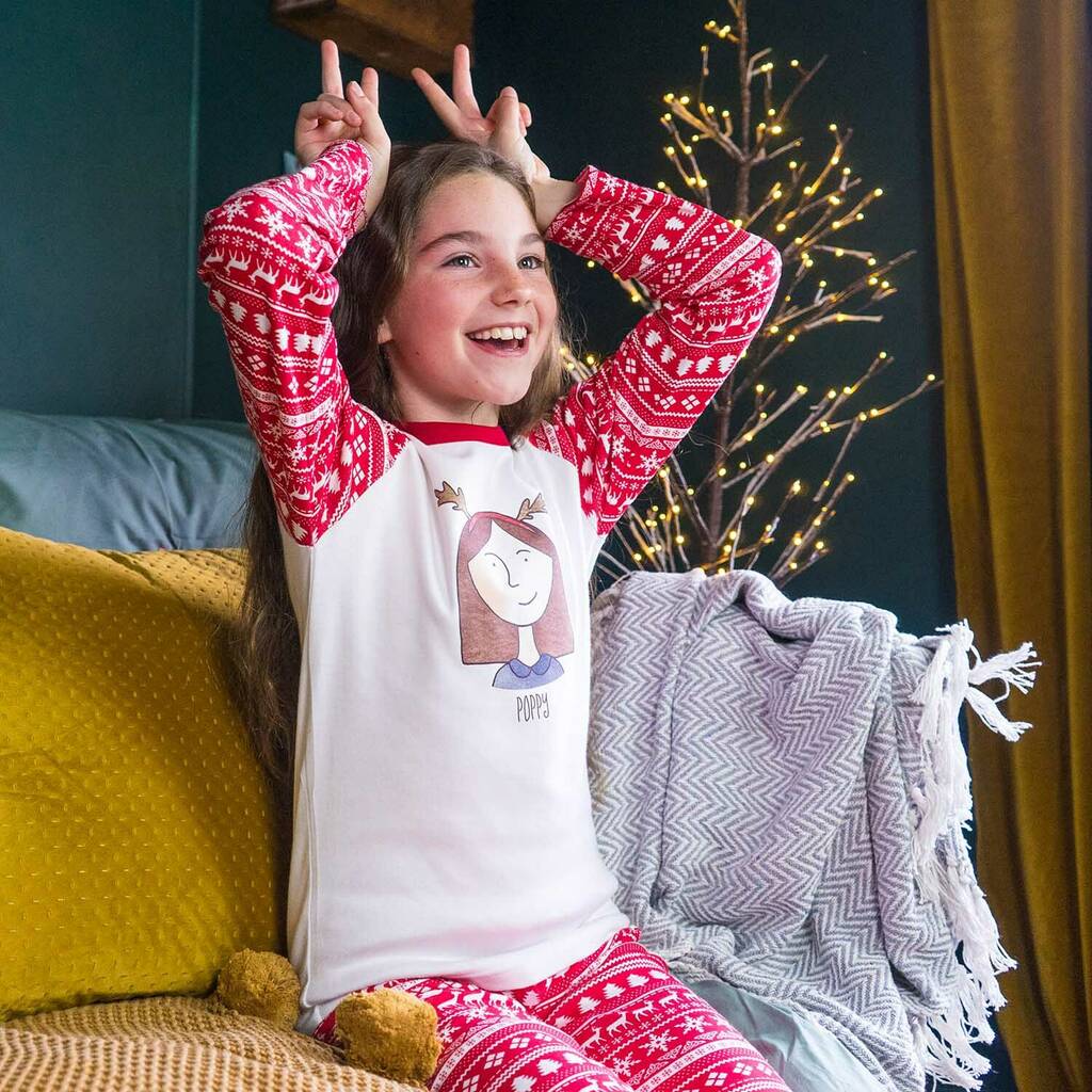 personalised family portrait christmas pyjamas by sparks and daughters | notonthehighstreet.com
